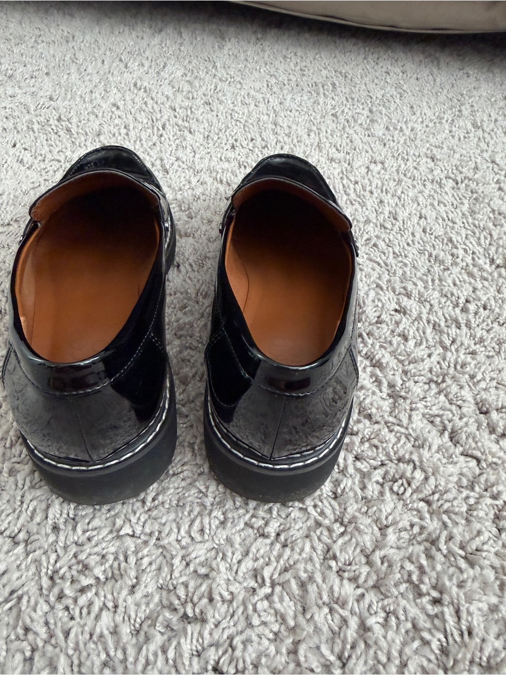 Franco Sarto Black Patent Leather Penny Loafers - Picture 3 of 8